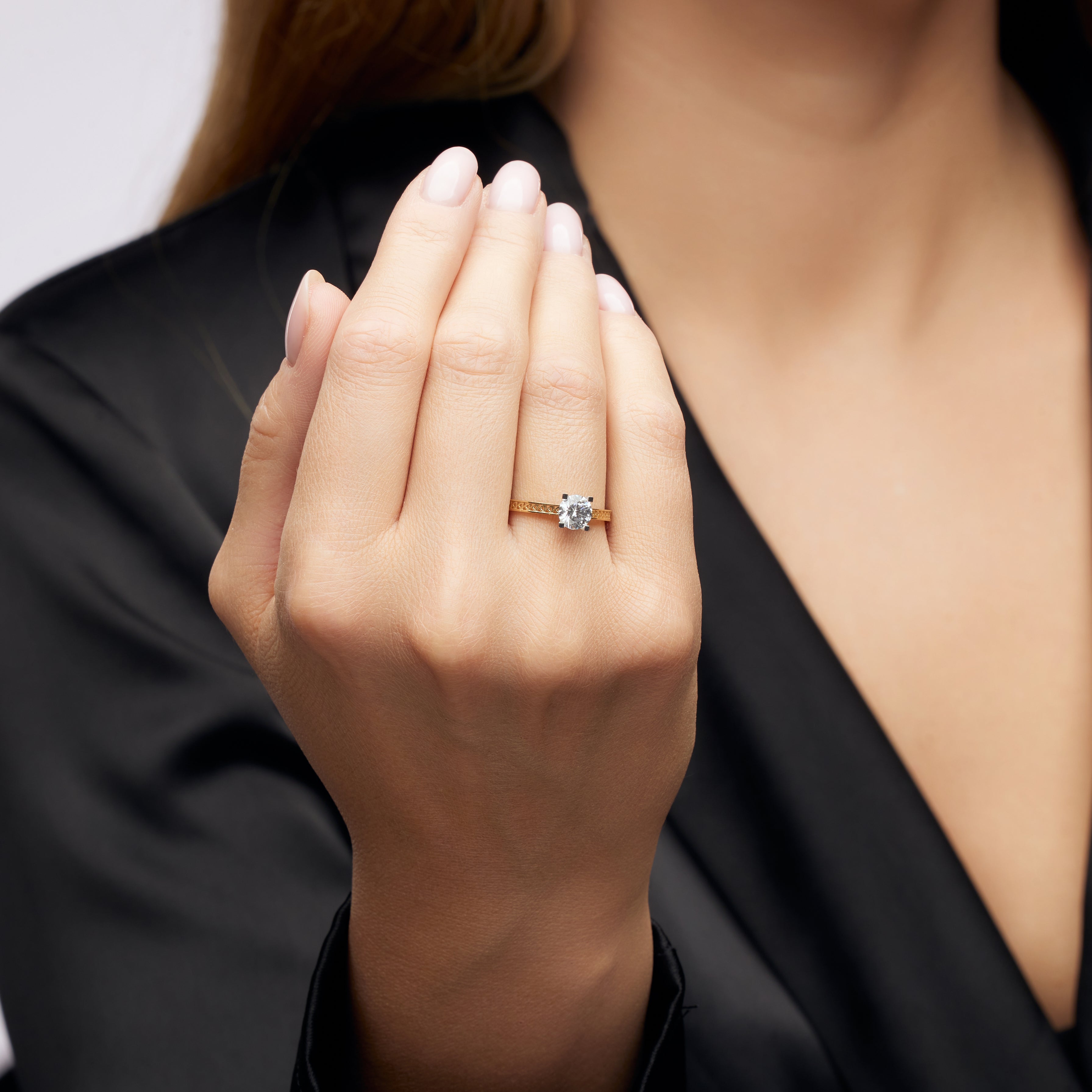 Bague en or jaune et or blanc 14K