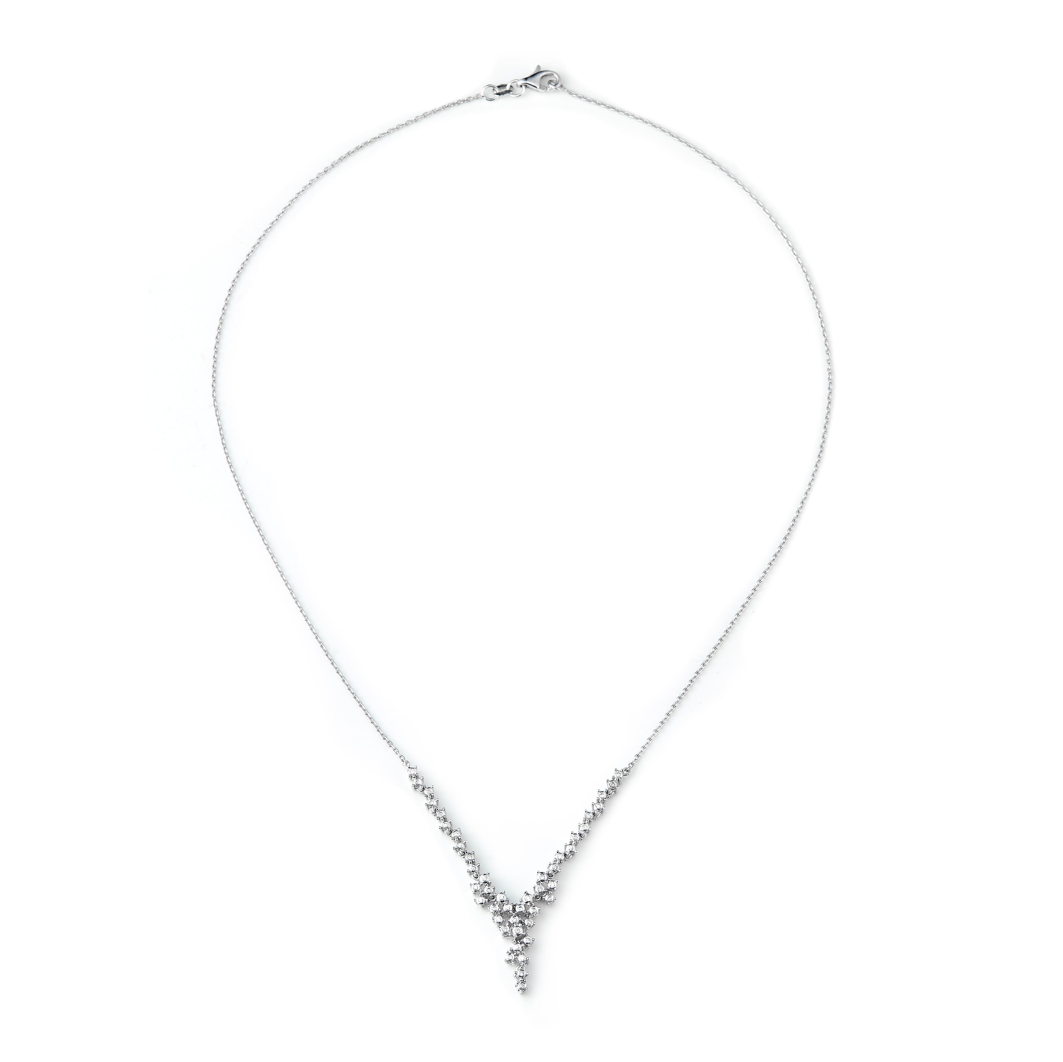 Collier en or blanc 14K avec diamants de 0,16ct