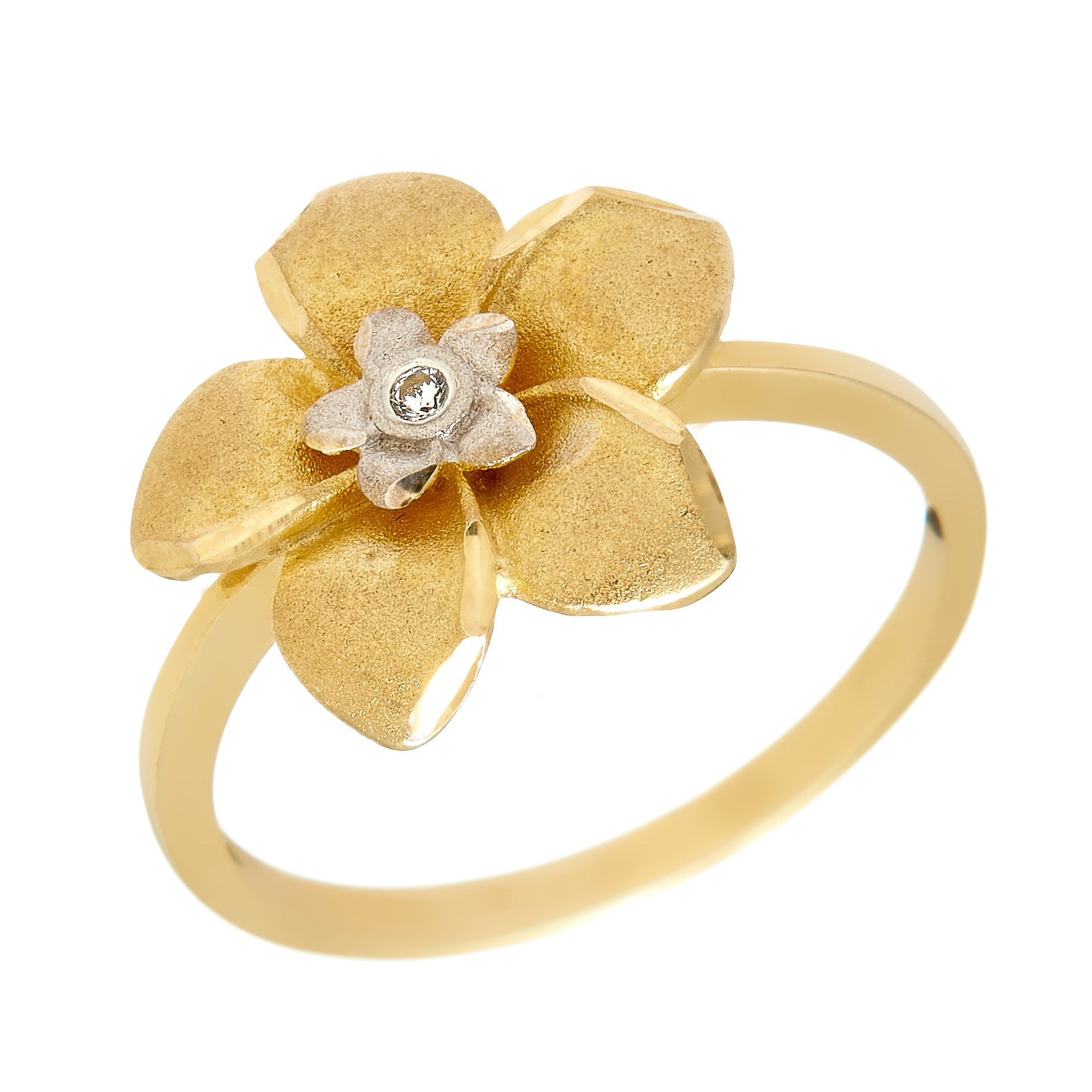 Ring aus gelbgold und weißgold 14K IAU019