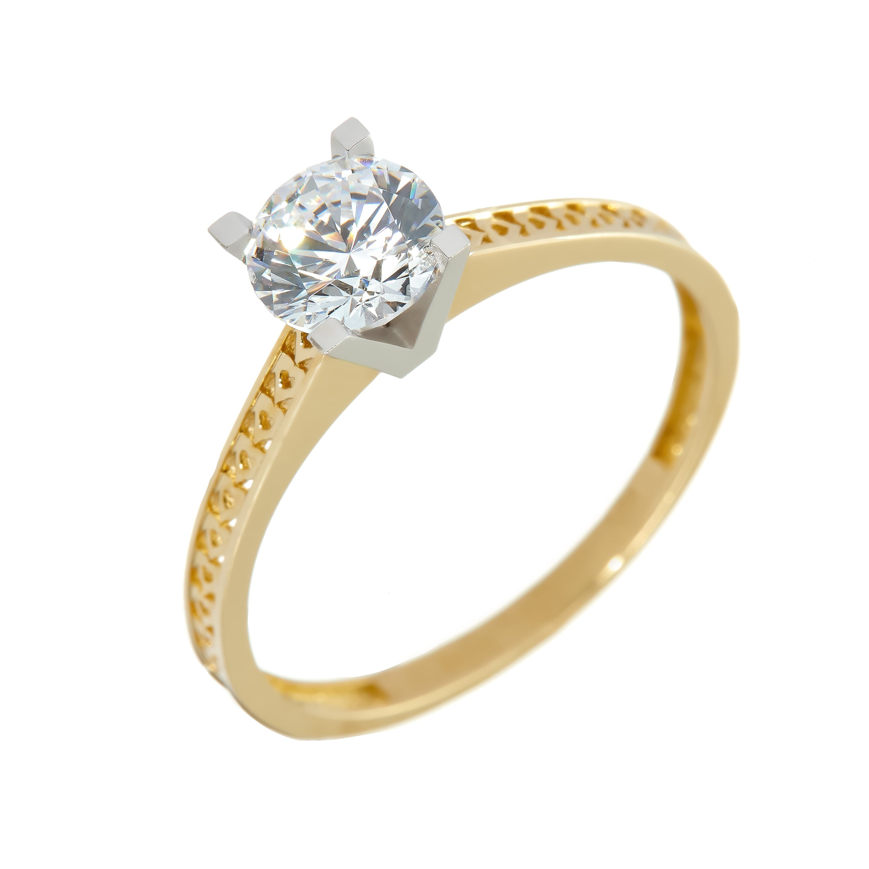 Ring aus gelbgold und weißgold 14K IAU114